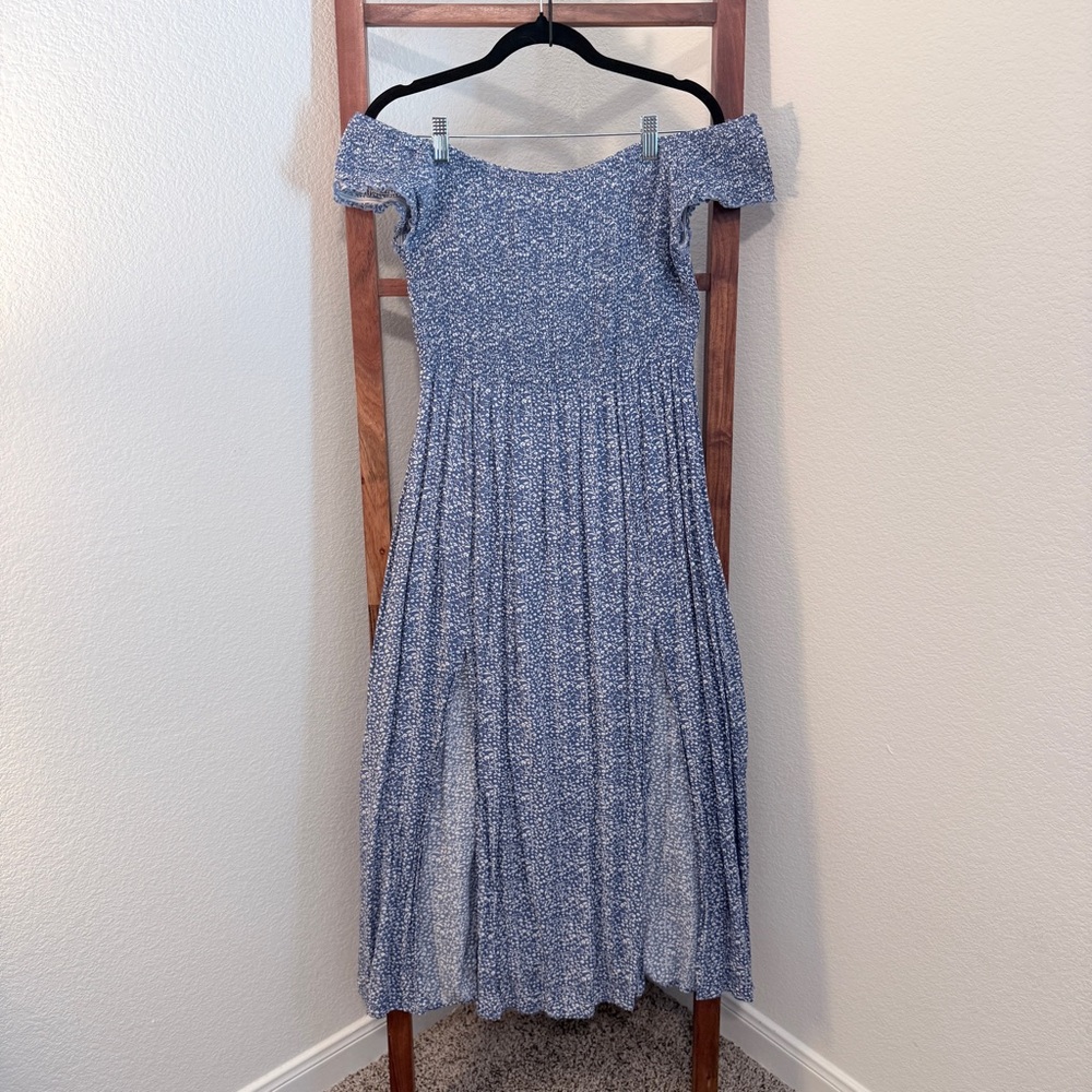 Floerns Women's Boho Floral Print Off Shoulder Split Long A Line Dress Size OXL